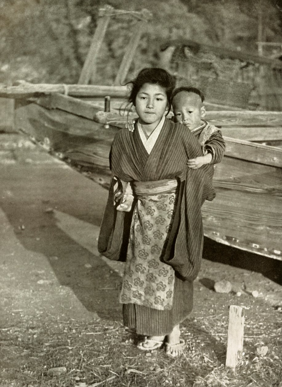 Crianças de Fishermans, 1910. de Herbert Ponting