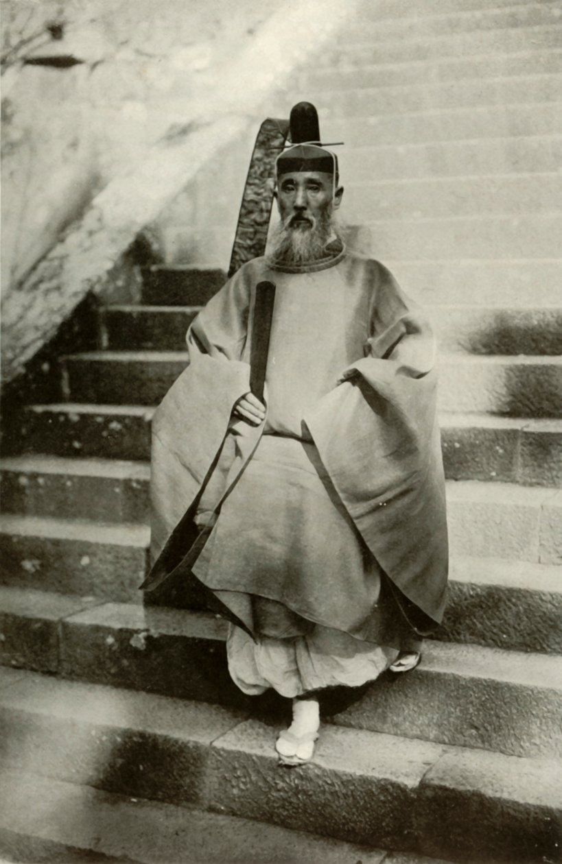Um padre xintoísta, 1910. de Herbert Ponting