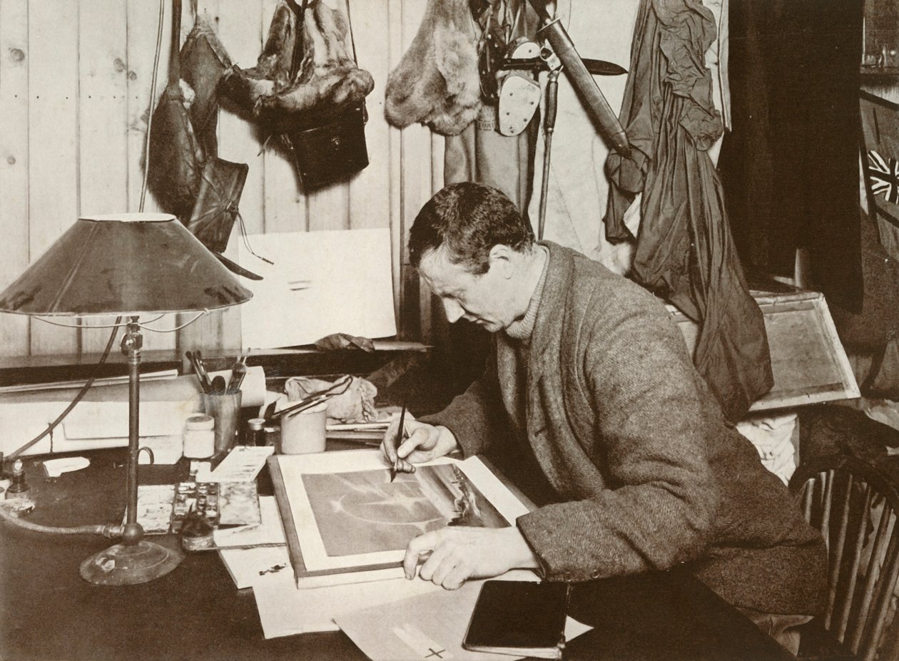 Dr. Wilson Elaborando o Esboço Dado a P. 258, 1911, 1913 de Herbert Ponting