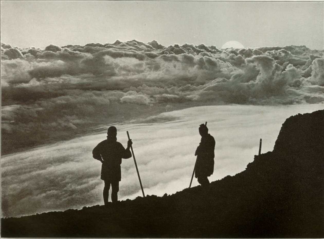 Pôr do sol da Cimeira de Fuji, 1910. de Herbert Ponting