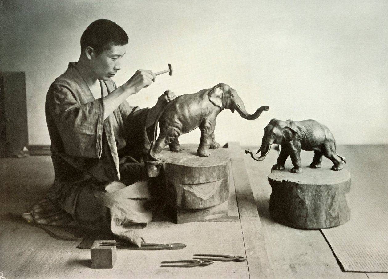 O Escultor de Bronze, 1910. de Herbert Ponting