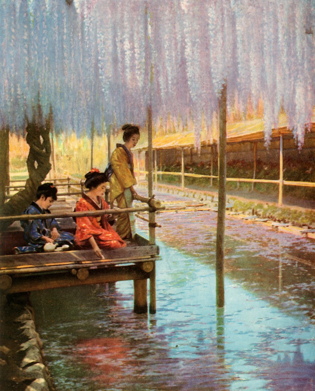 Sob o Wistarias roxo, 1910. de Herbert Ponting