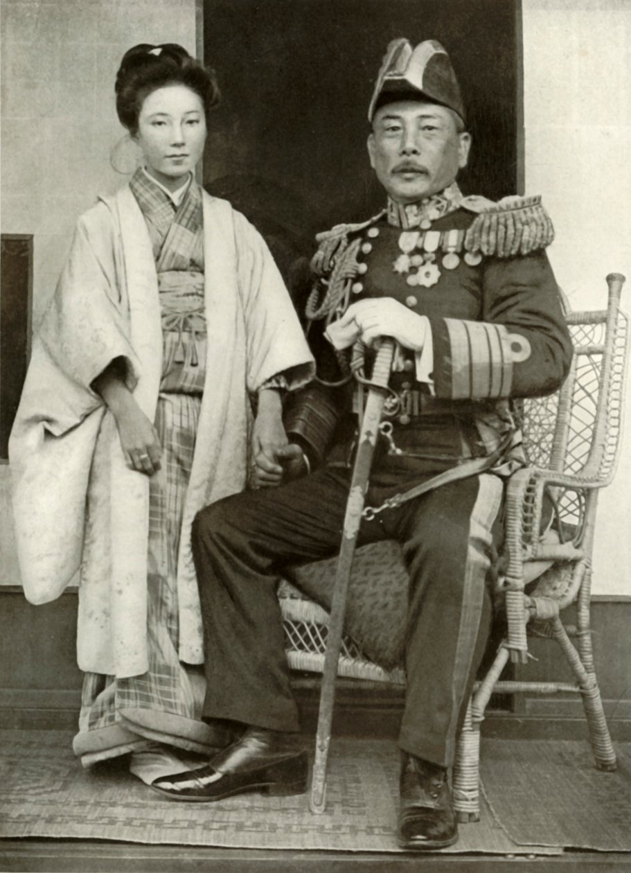 Vice-Almirante Kamimura e Sua Filha Hoshiko, 1910. de Herbert Ponting