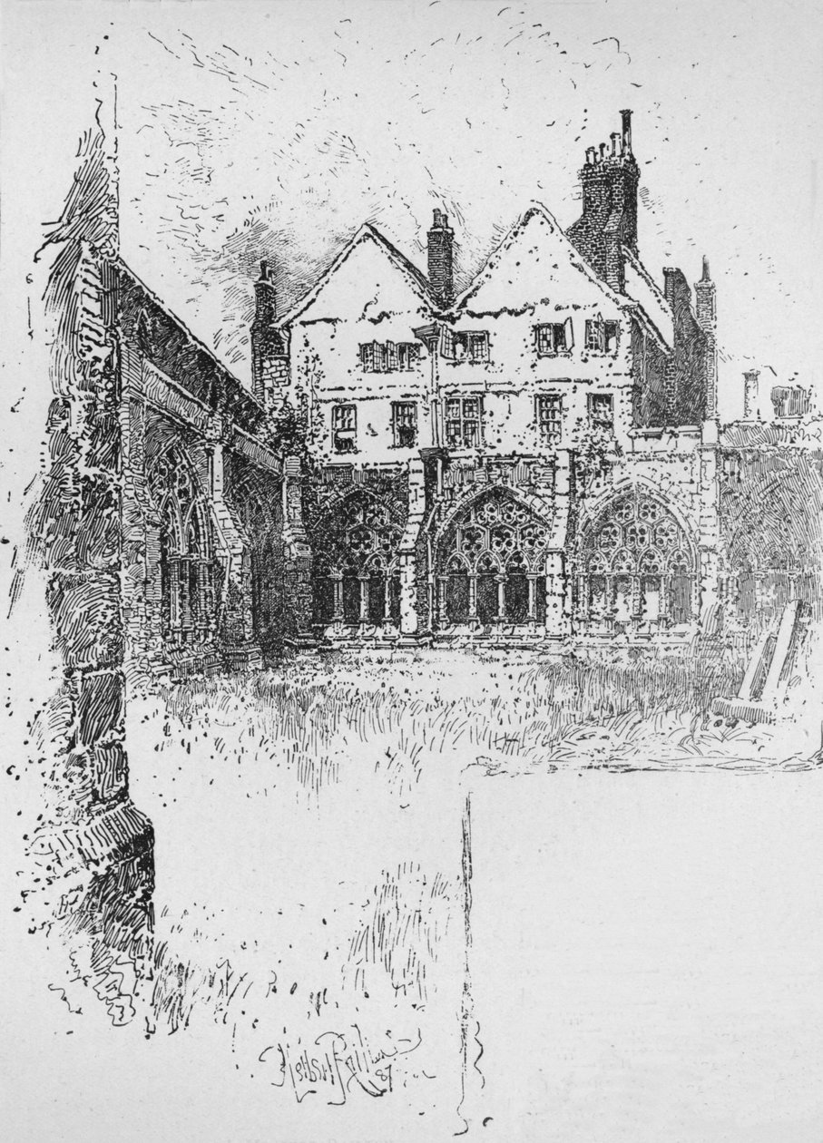 Os Claustros, Abadia de Westminster, 1890 de Herbert Railton