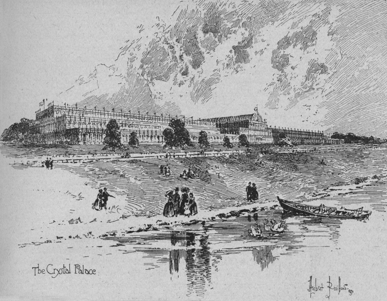 O Palácio de Cristal em Hyde Park, Londres, 1851, 1891 de Herbert Railton