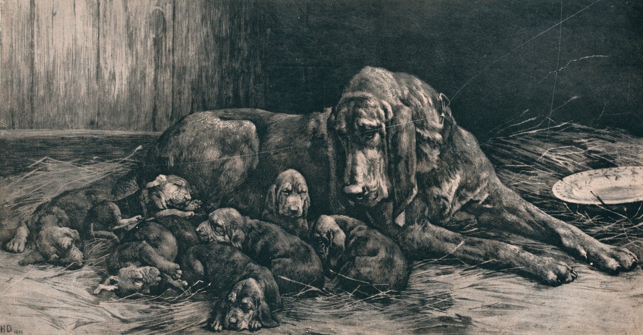 A Mãe Feliz, 1894, 1911 de Herbert Thomas Dicksee
