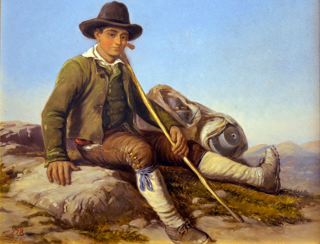 Berger de la Brigue, c1850 (Óleo sobre tela) de Hercule Trachel