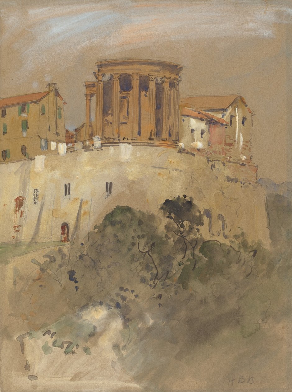 Templo de Vesta em Tivoli. de Hercules Brabazon Brabazon