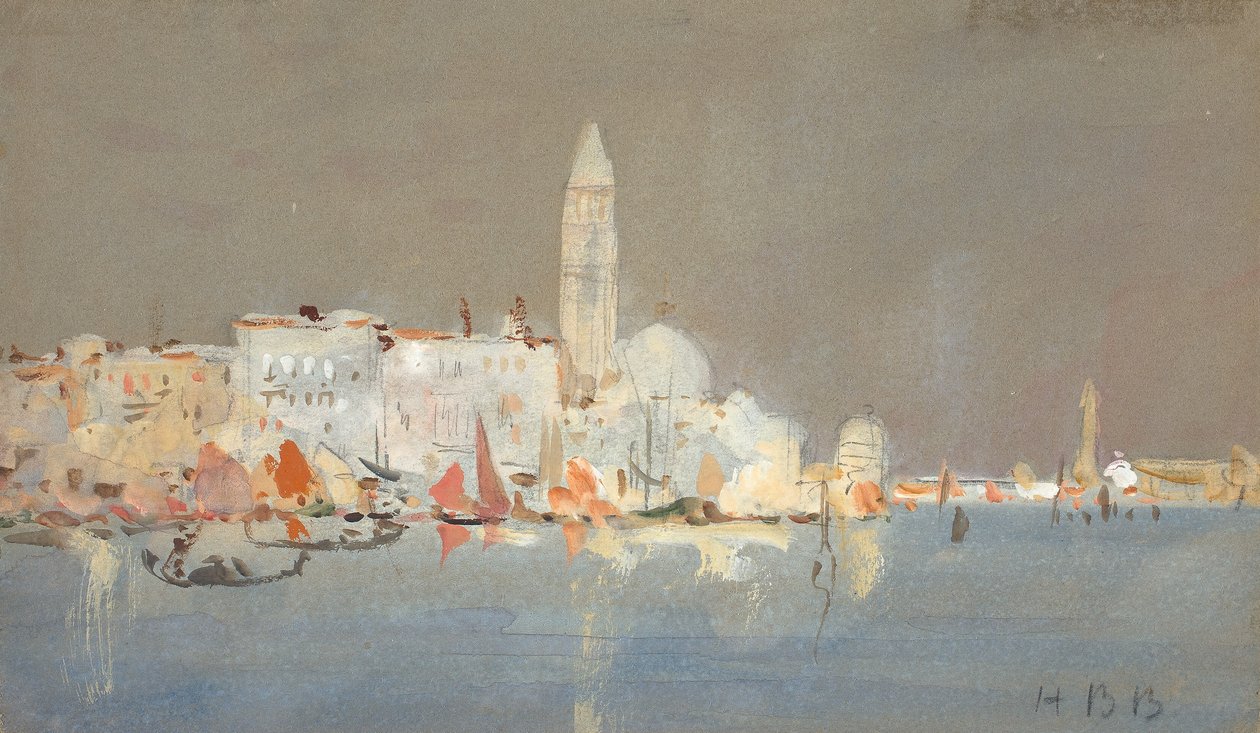 Capriccio veneziano com um Campanile. de Hercules Brabazon Brabazon
