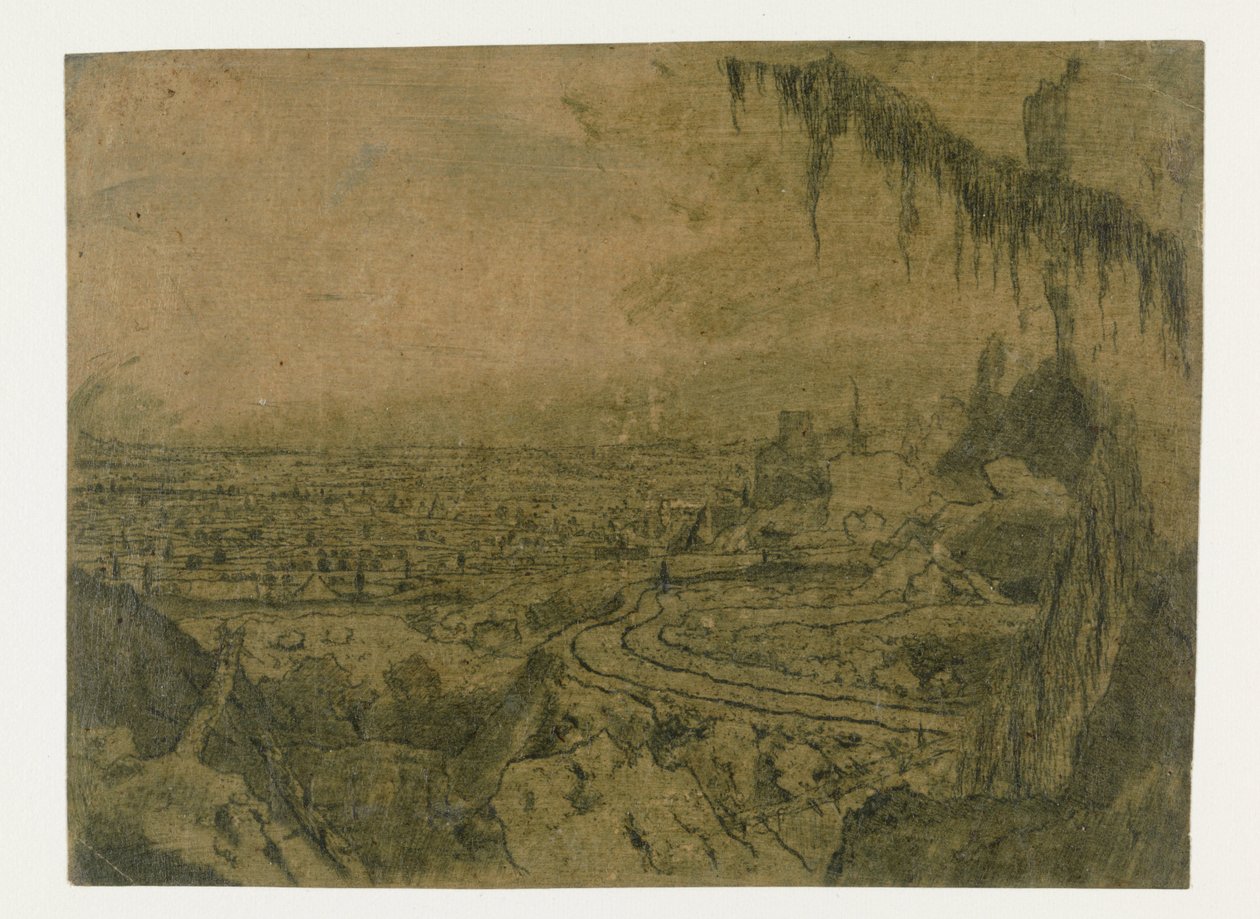 Vista à Distância com uma Estrada e Ramais Muçulmanos de Hercules Segers