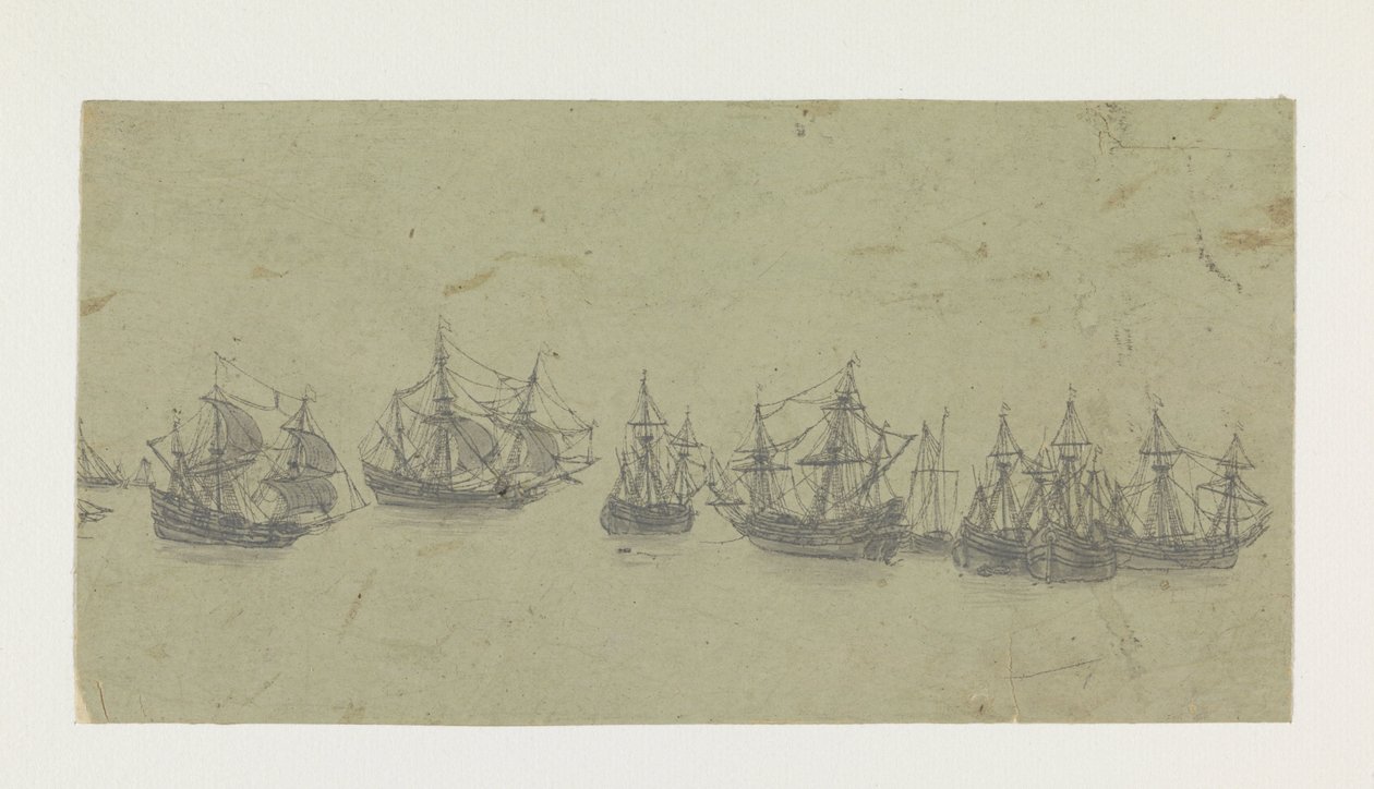 Frieze com Navios numa Estrada de Hercules Segers
