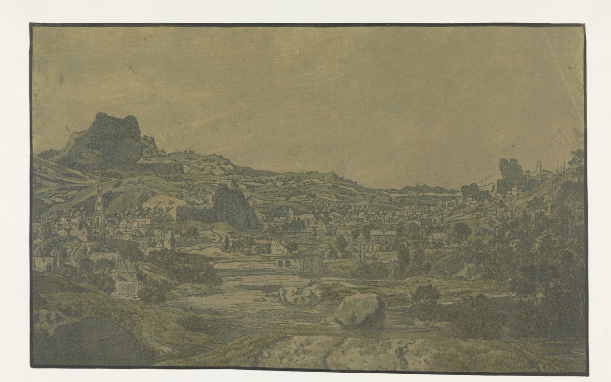 Vale com Rio e Cidade com Quatro Torres de Hercules Segers