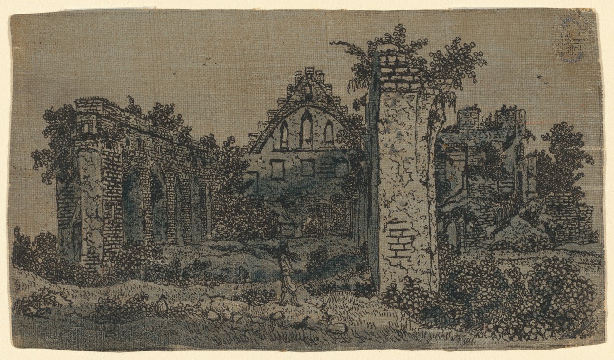 Ruínas da Abadia de Rijnsburg: Versão Pequena de Hercules Seghers