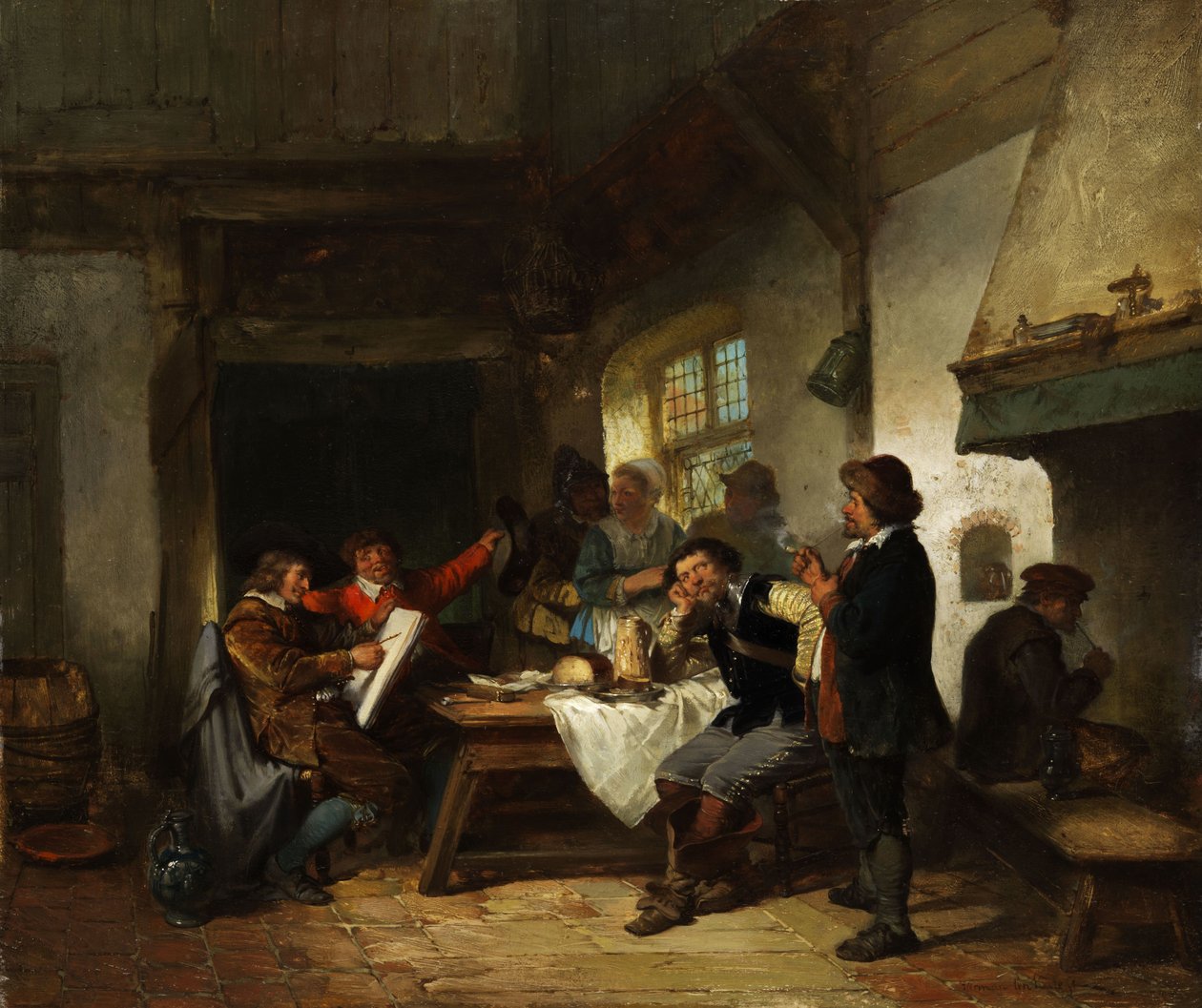 Pintor, em, um, taberna de Herman Frederick Carel Ten Kate