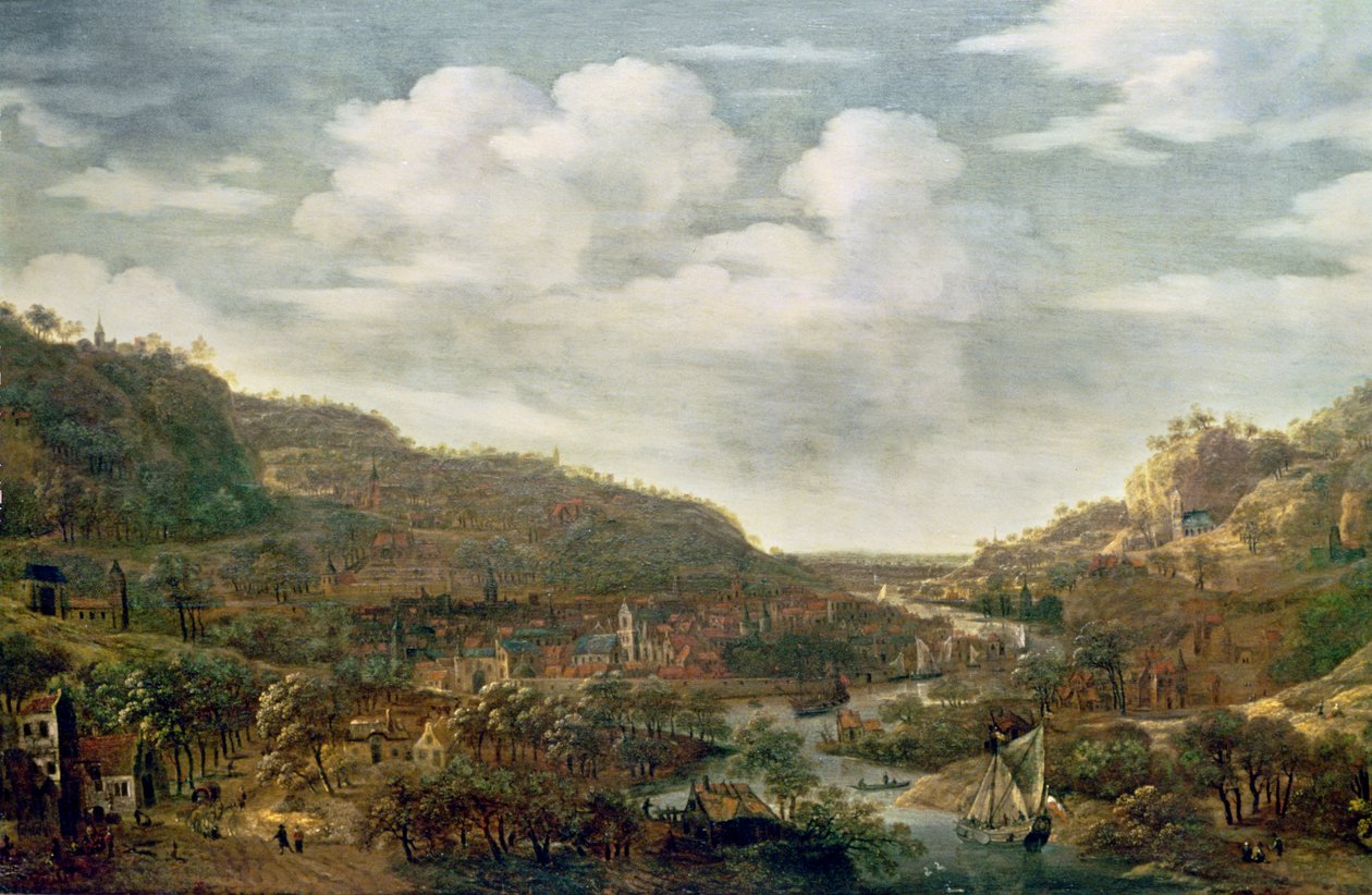 Vista da Renânia, século XVII de Herman the Younger Saftleven