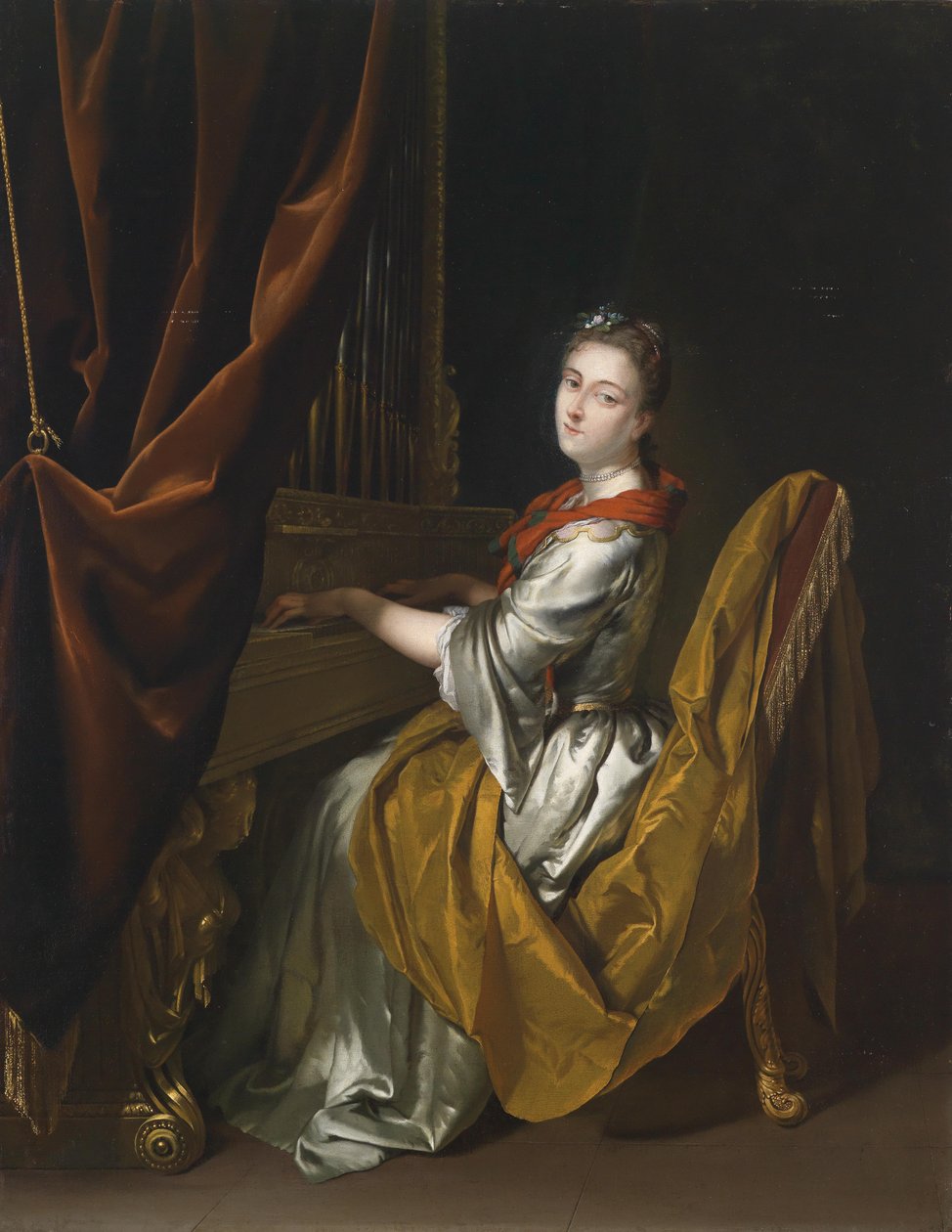 Retrato de Barbara Janssens no órgão de Herman van der Mijn  