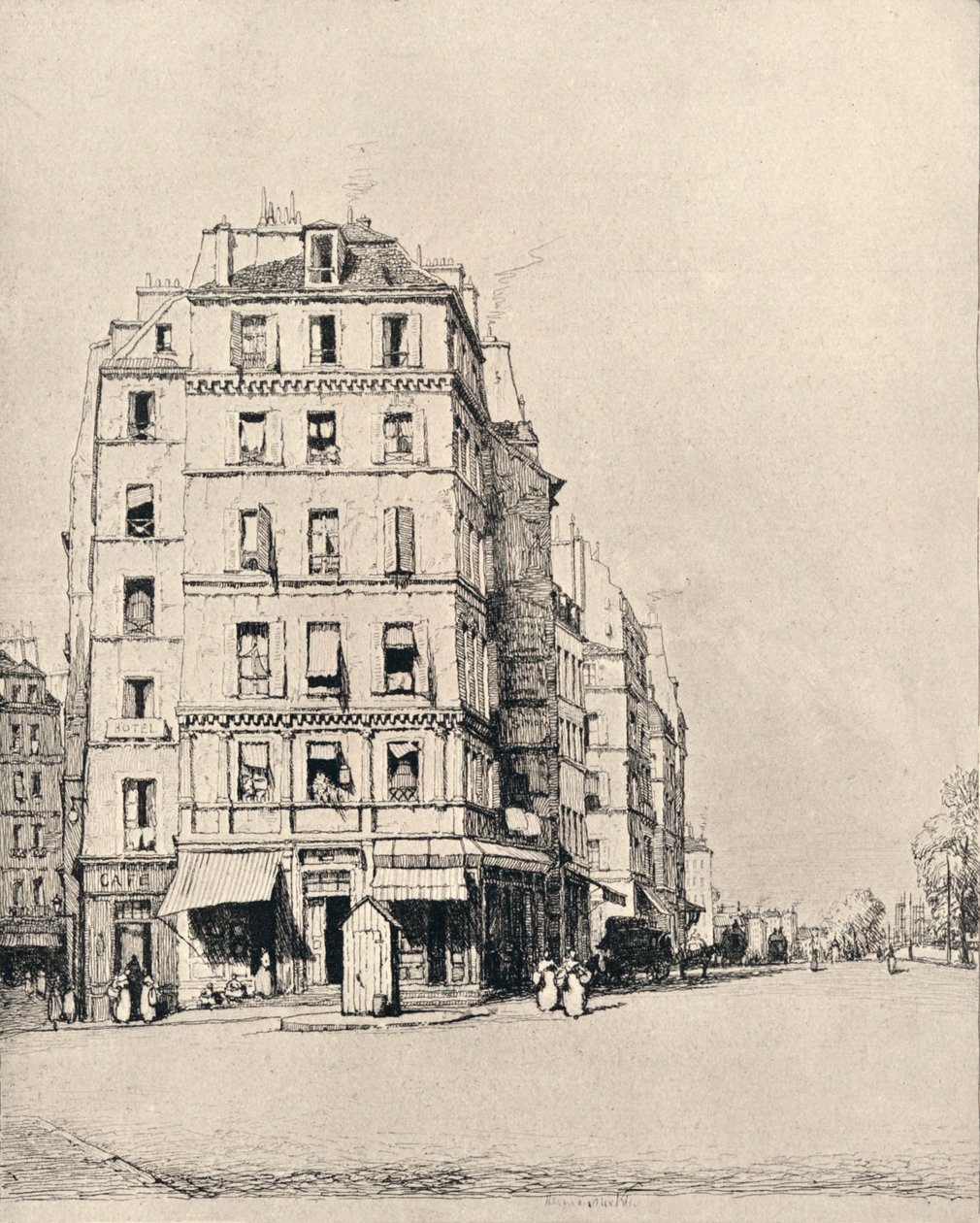 Casas antigas no cais, 1915 de Herman Armour Webster