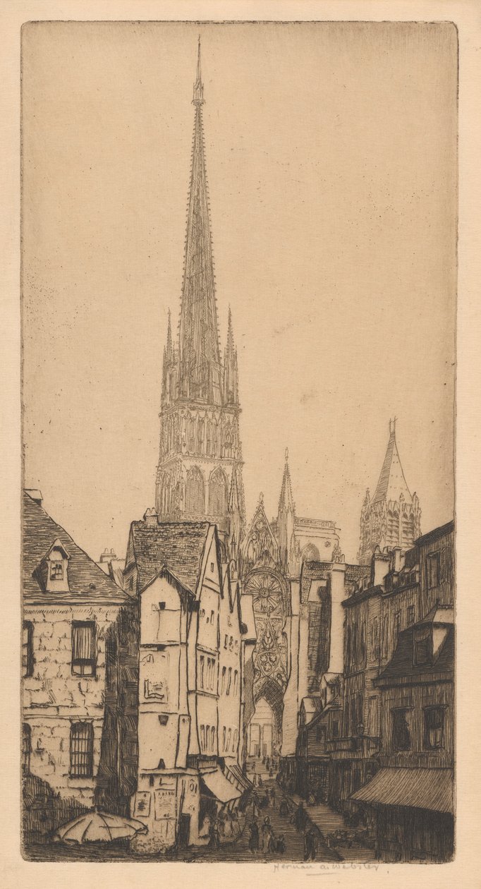 Pináculo da Catedral de Rouen, La Fl?che, Rouen de Herman Armour Webster