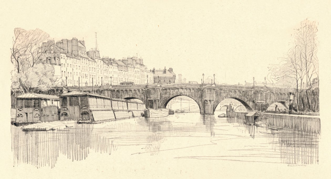 O Pont Neuf visto dos bloqueios, 1915 de Herman Armour Webster