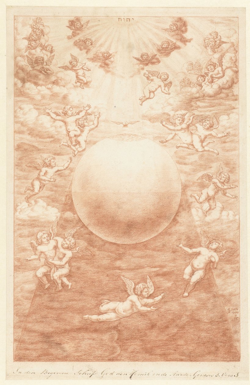 Criação do céu e da terra
No princípio Deus criou os céus e a terra (título sobre o objecto)
A Criação (título da série) de Herman Coets