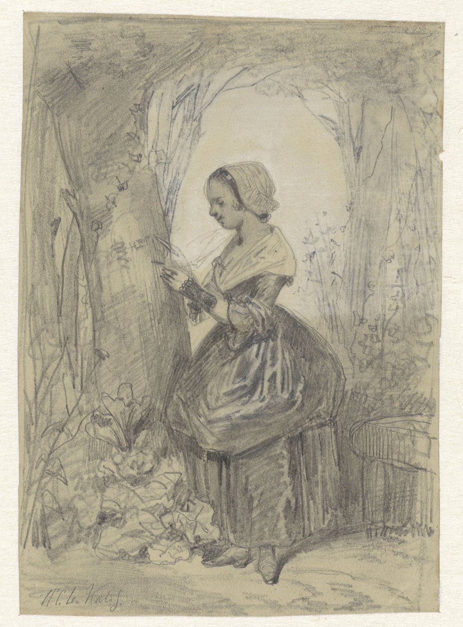 Rapariga junto a uma árvore de Herman Frederik Carel ten Kate