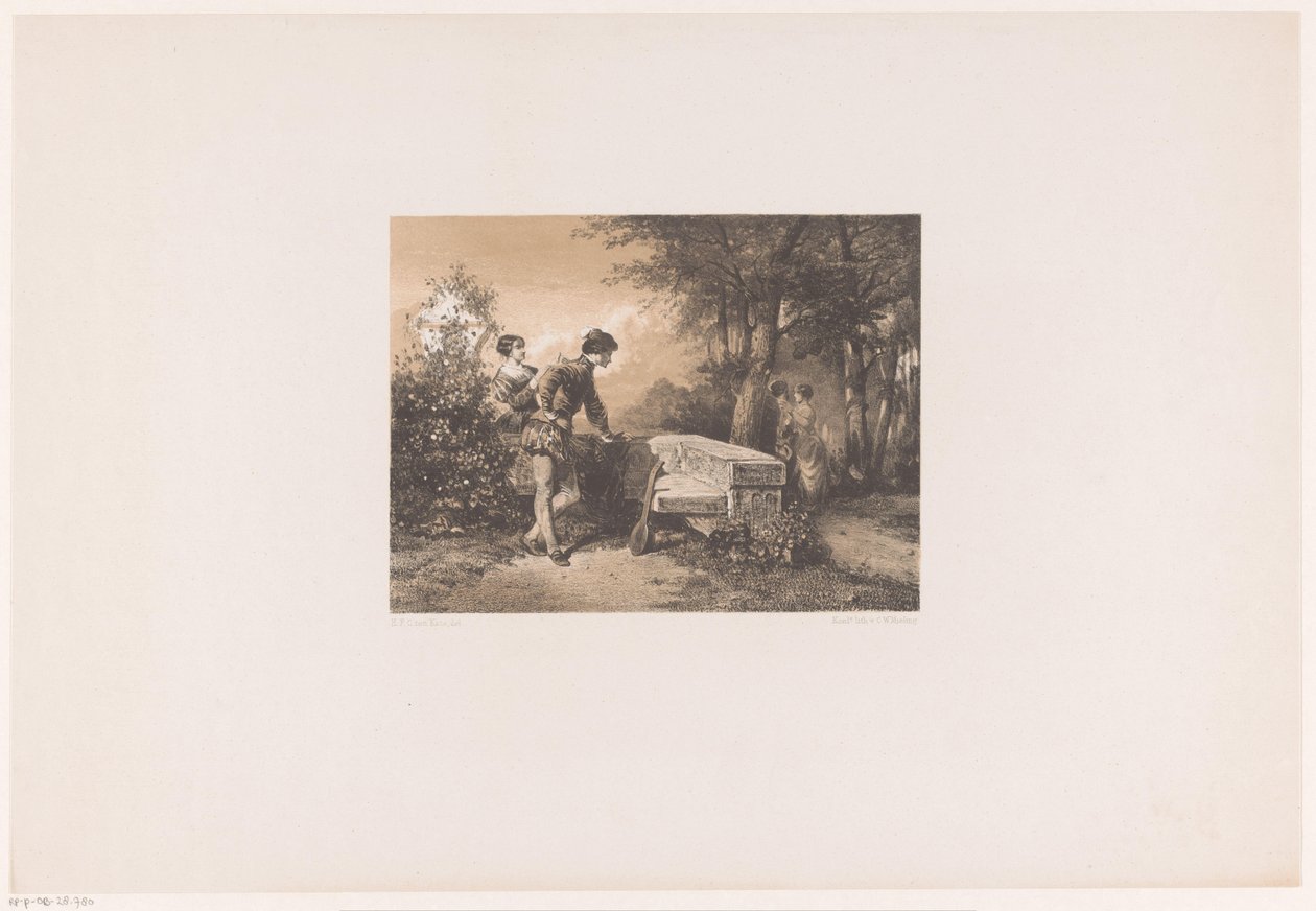 Dois casais num parque de Herman Frederik Carel ten Kate
