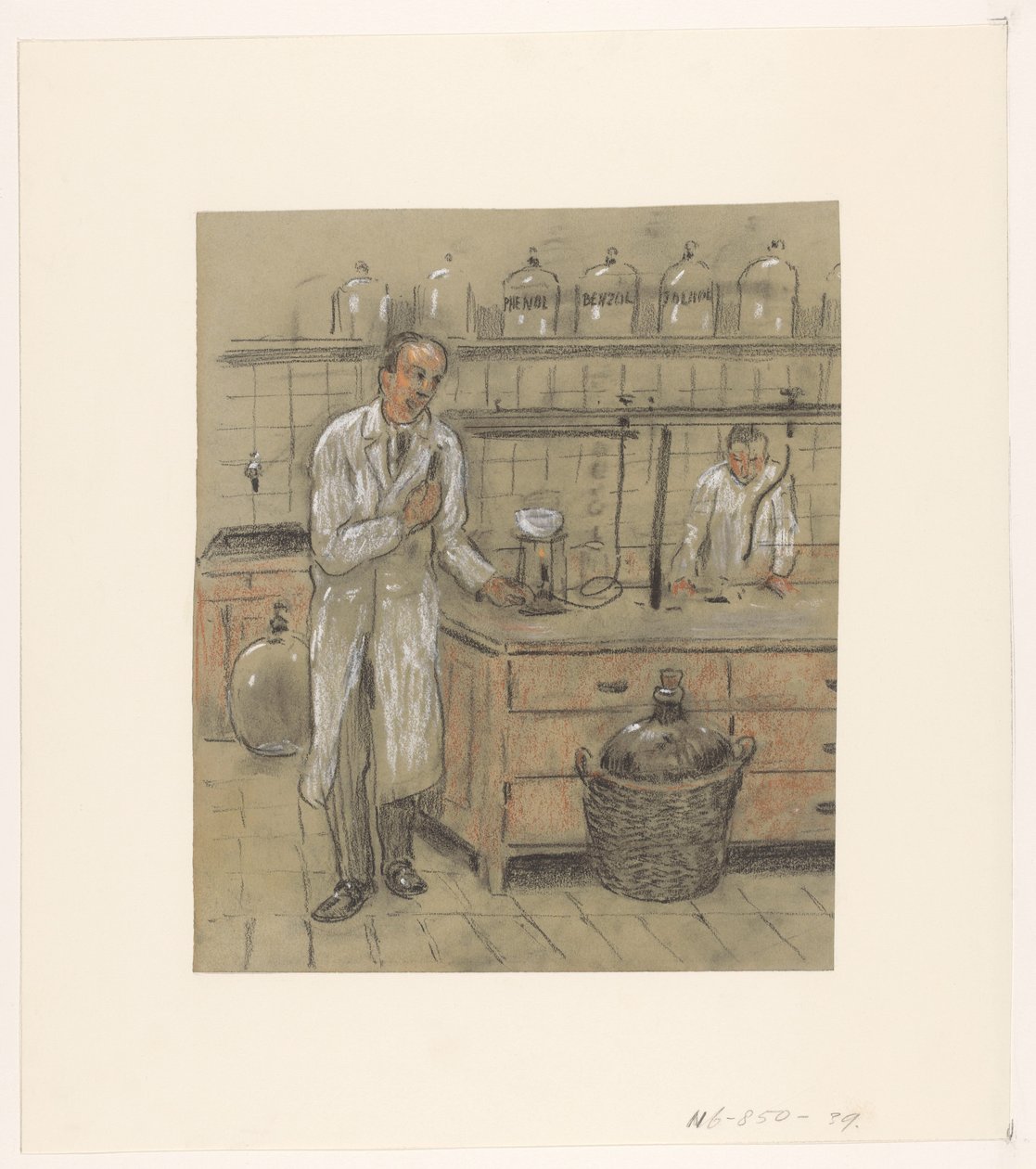 Dois homens num laboratório de Herman Heijenbrock (possibly)