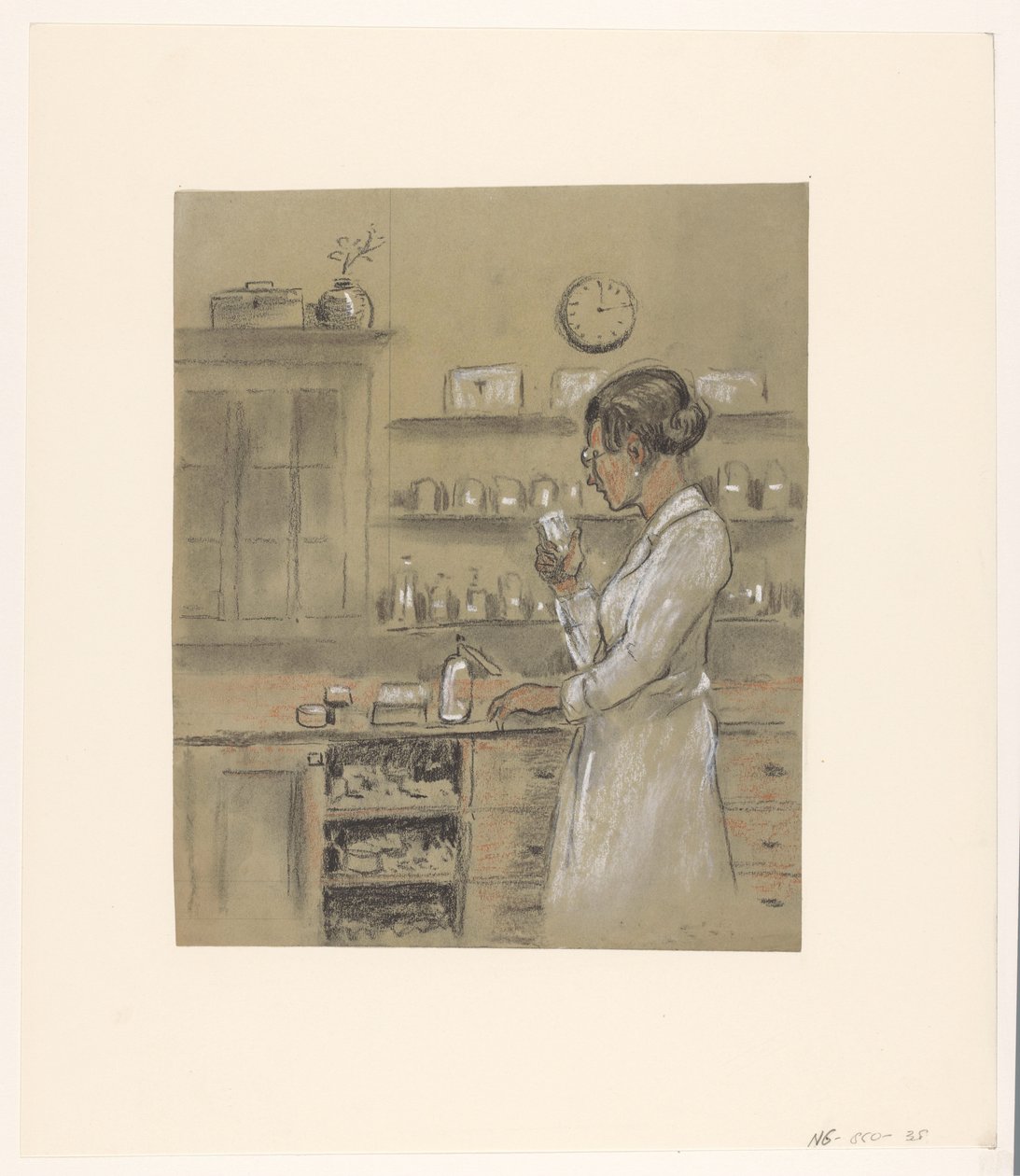 Mulher em laboratório de Herman Heijenbrock (possibly)