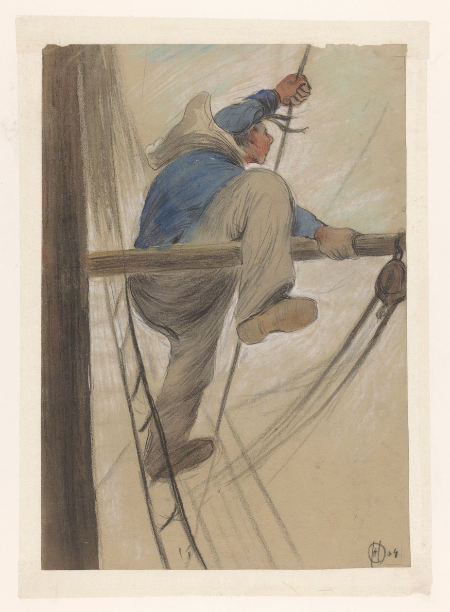 Marinheiro no cordame de Herman Heijenbrock (signed by artist)