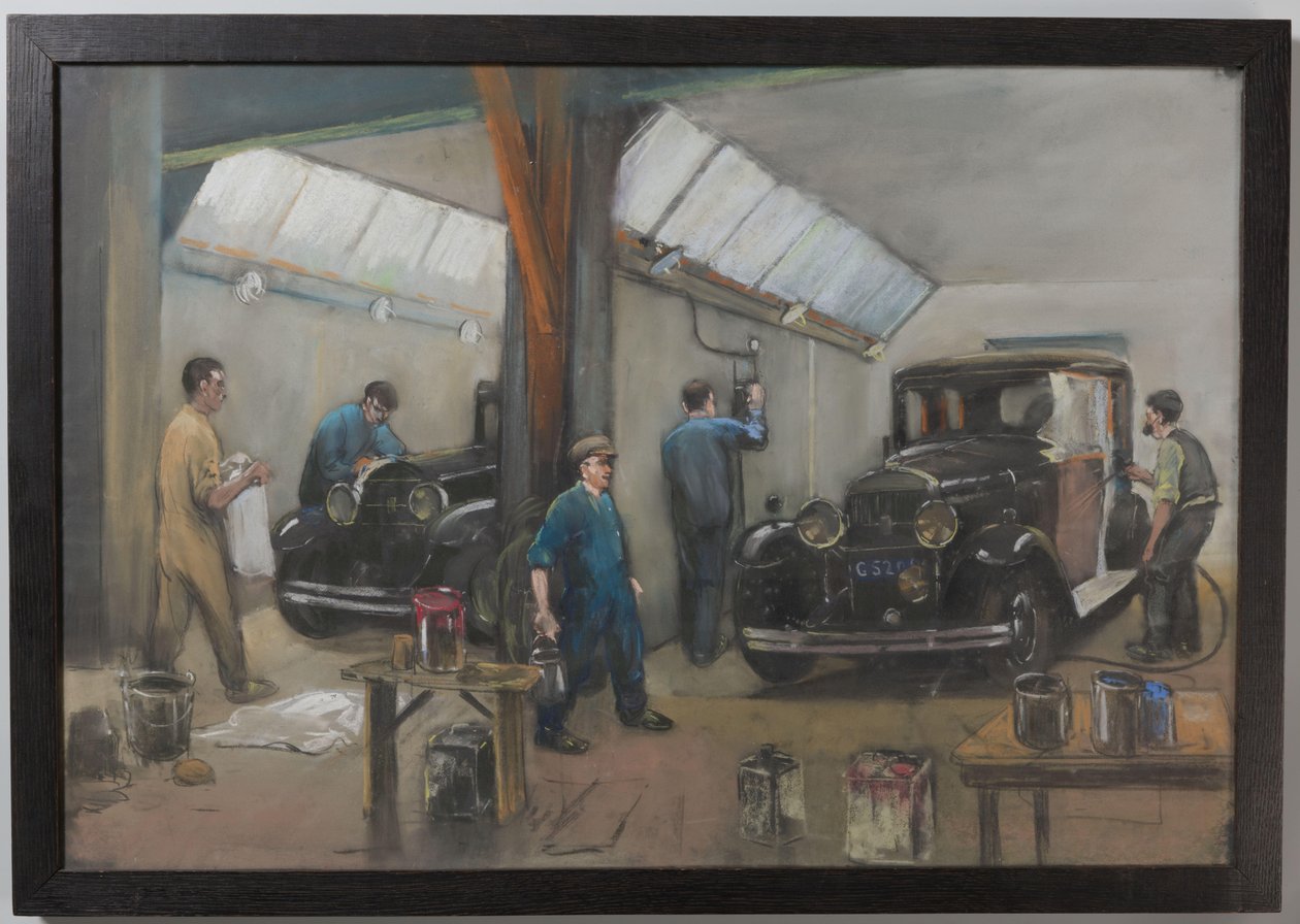 Oficina de automóveis do Amsterdamsche Rijtuig Maatschappij (ARM) de Herman Heijenbrock