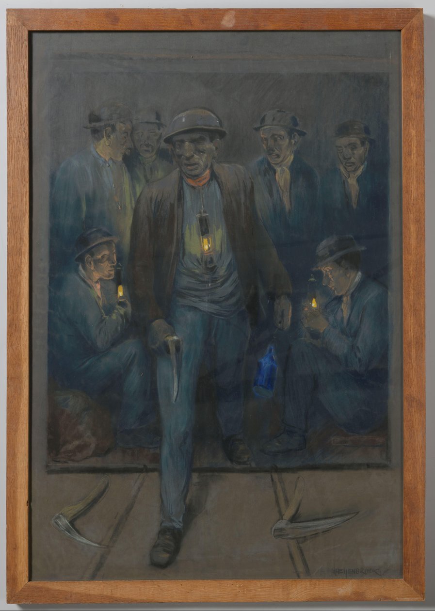 Mineiros deixam uma gaiola de poço de Herman Heijenbrock