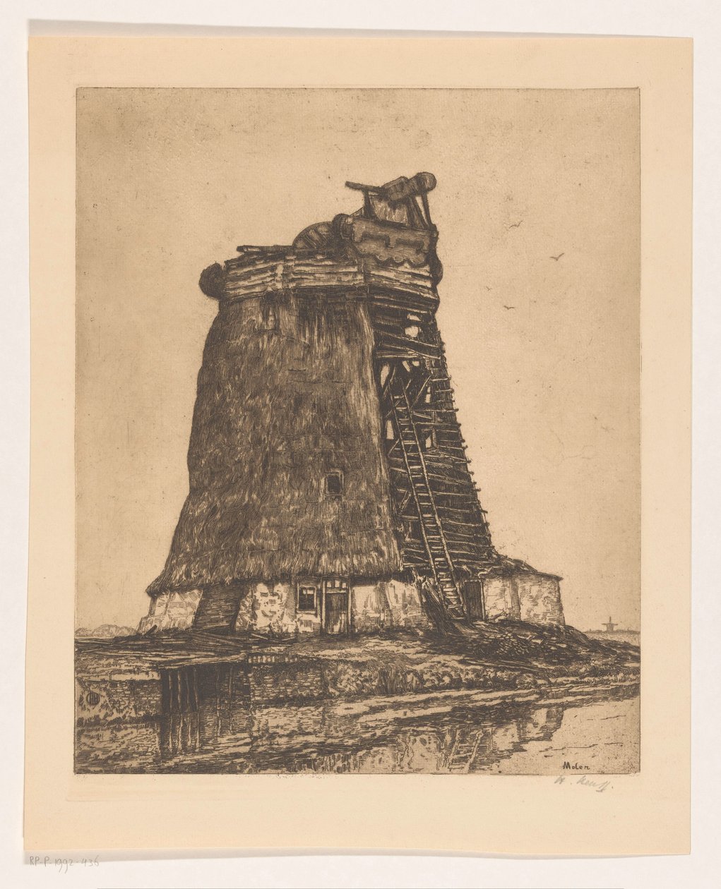 Molen (título sobre o objecto) de Herman Heuff (signed by artist)