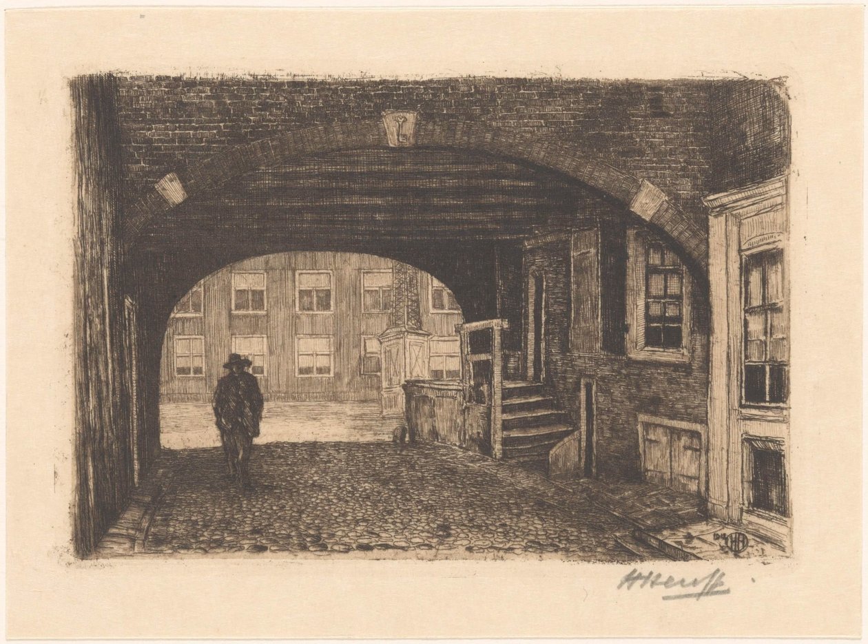 Portão de São Pedro em Amesterdão de Herman Heuff (signed by artist)