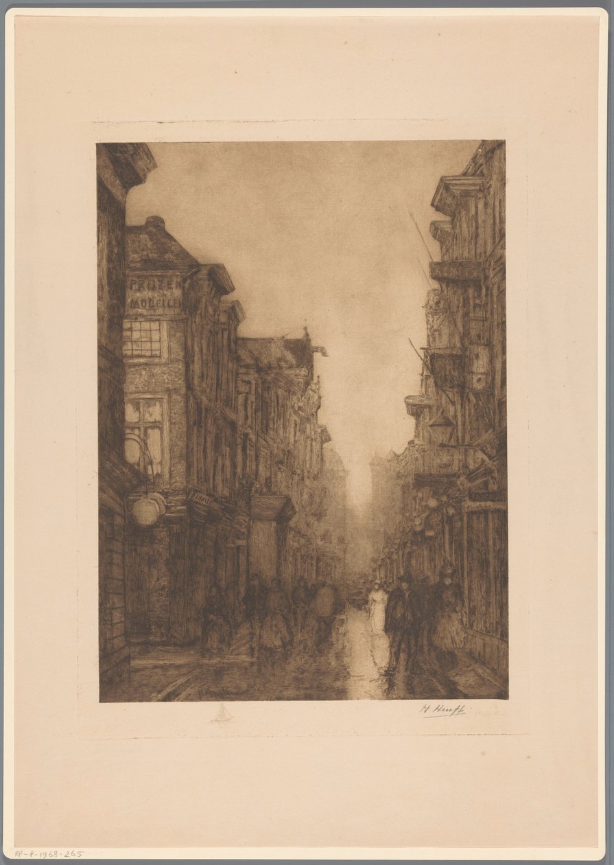Spuistraat em Haia de Herman Heuff (signed by artist)