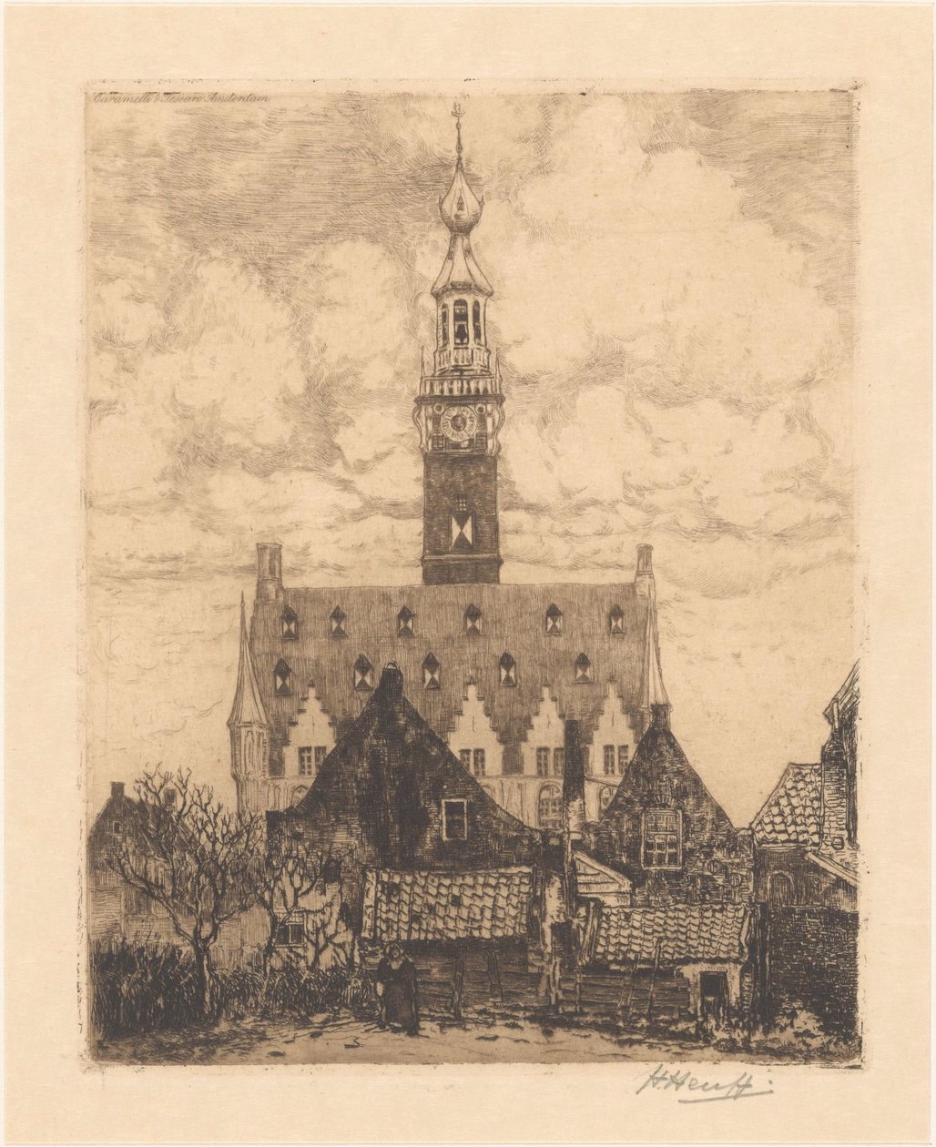 Câmara Municipal em Veere de Herman Heuff (signed by artist)