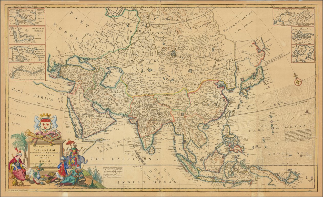 Mapa da Ásia de 1730 por Herman Moll de Herman Moll