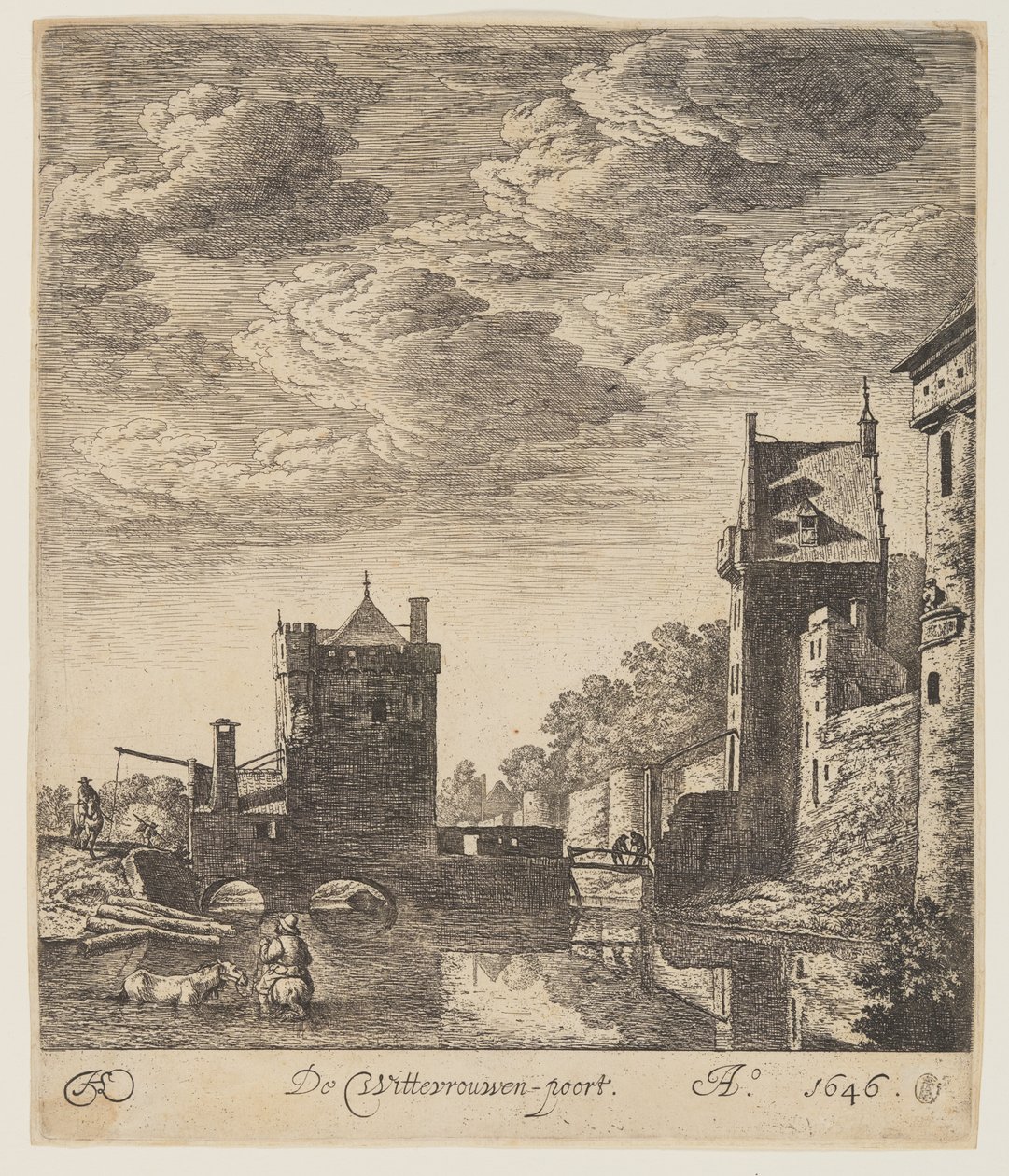 A Porta Wittevrouwen em Utrecht de Herman Saftleven