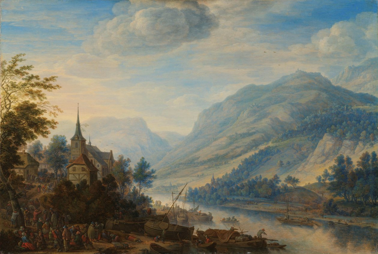 Vista do Rio Reno perto de Reineck de Herman Saftleven