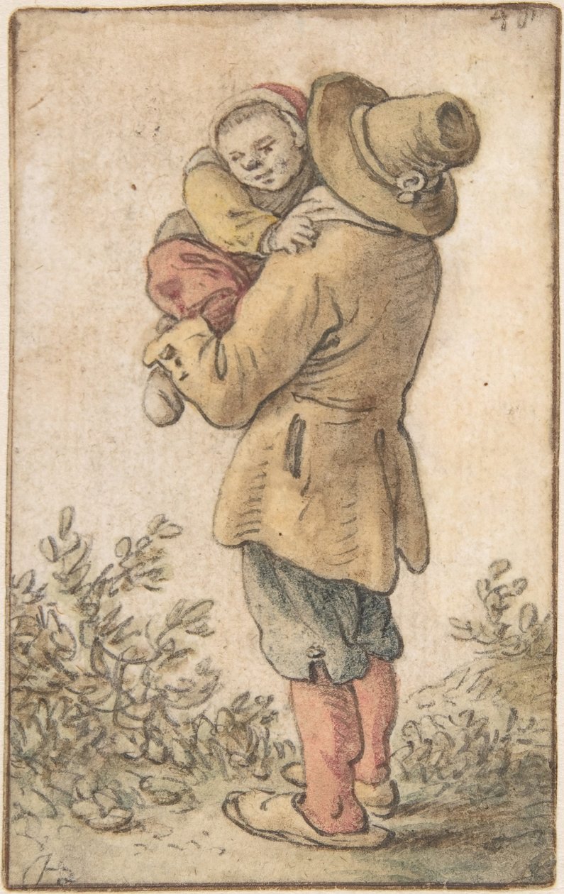 Camponês com Criança, século XVII. de Herman Saftleven the Younger