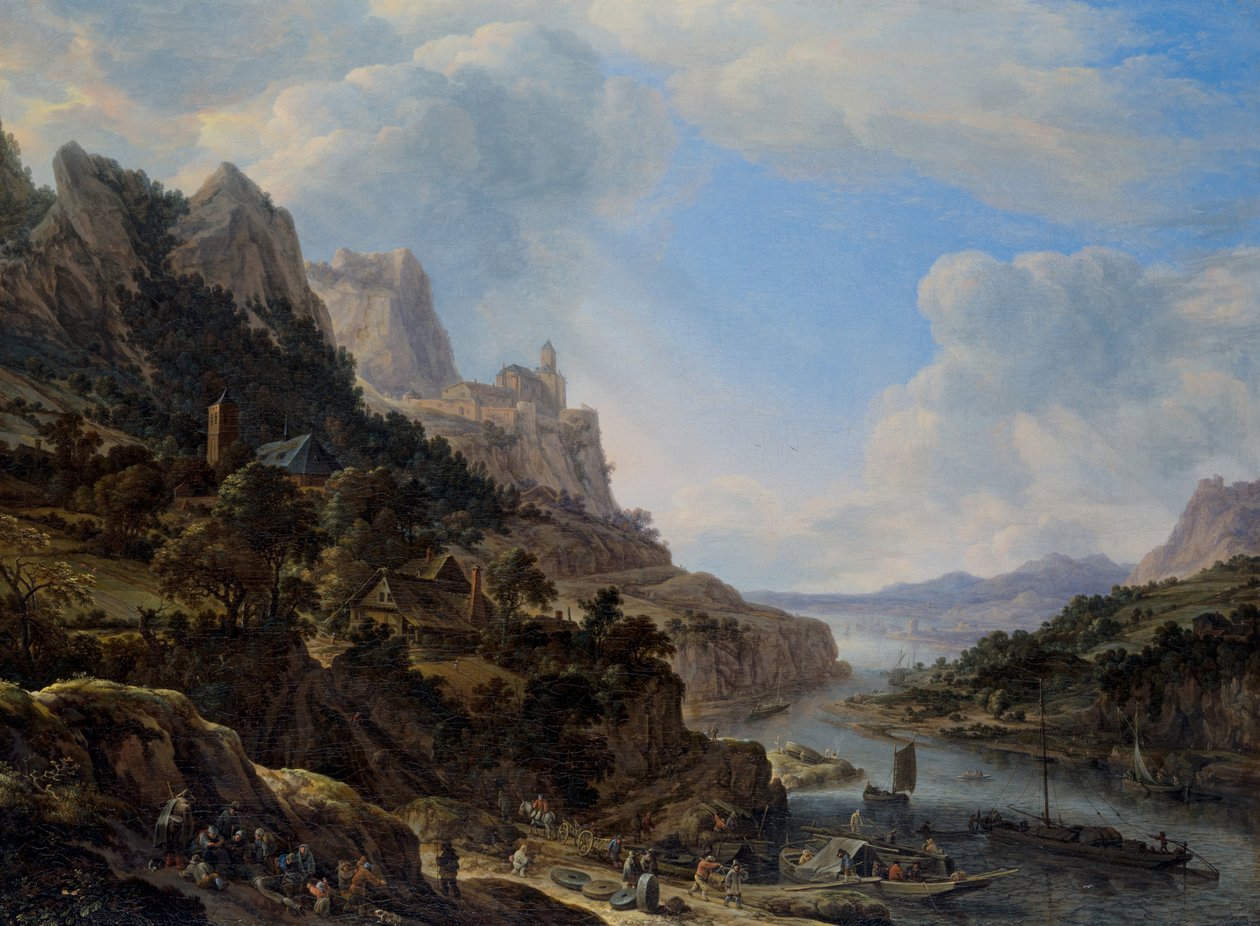 Paisagem com o rio Reno de Herman the Younger Saftleven