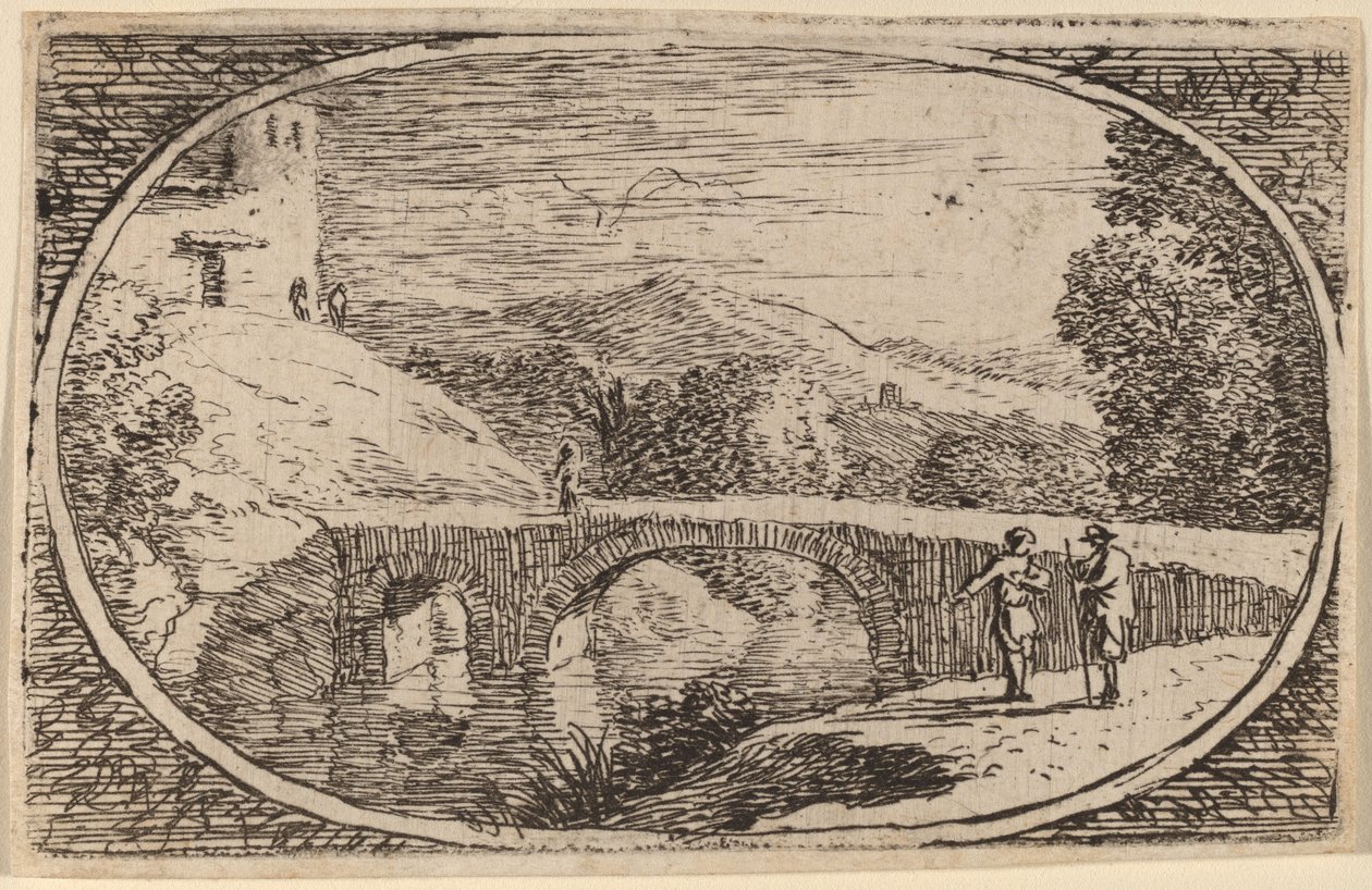Uma ponte de pedra de Herman van Swanevelt