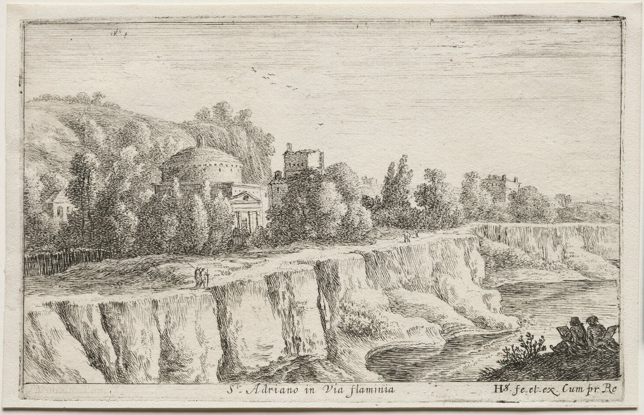 Vistas diversas e em torno de Roma: St. Adriano na Via Flaminia, 1653. de Herman van Swanevelt