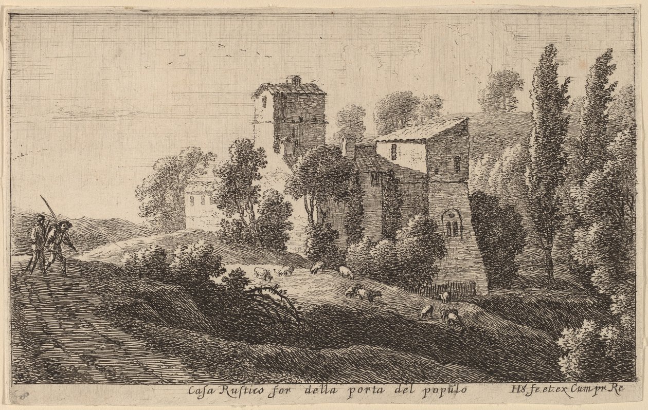 Fazenda além da Porta del Popolo de Herman van Swanevelt