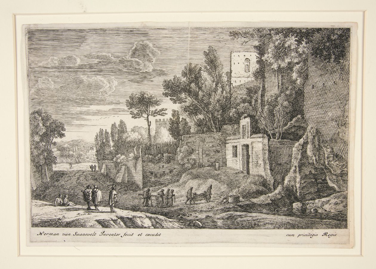 Paisagem com Hospital, da série Doze Paisagens de Herman van Swanevelt