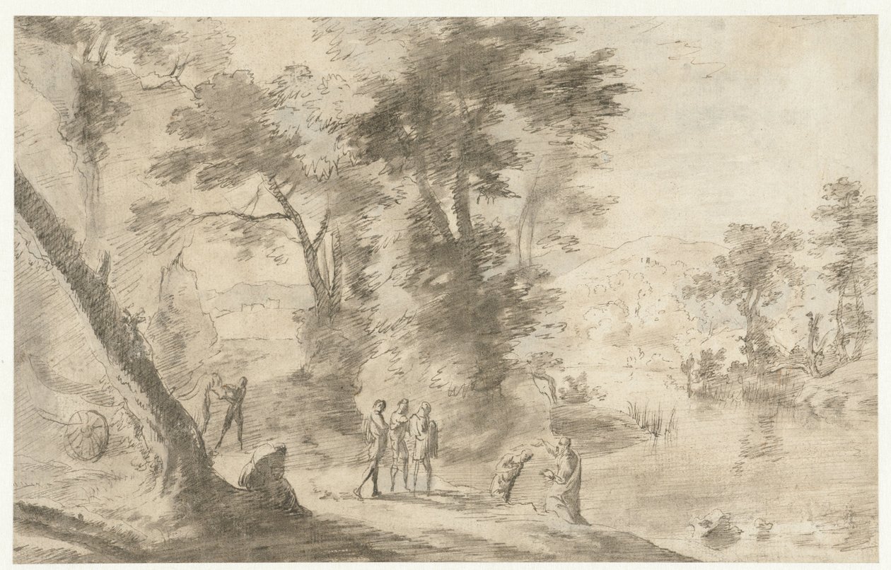Paisagem com o baptismo do camareiro de Herman van Swanevelt