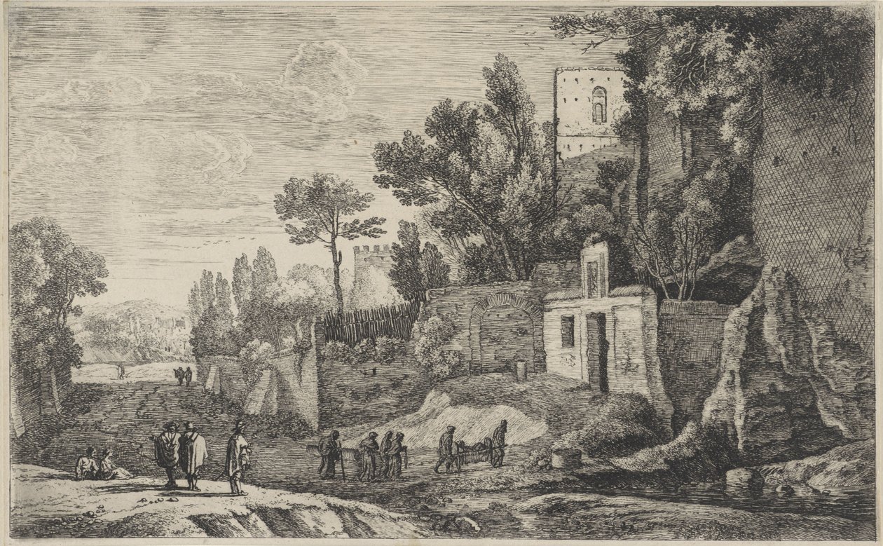 Paisagem com um hospital
Doze paisagens (título da série) de Herman van Swanevelt