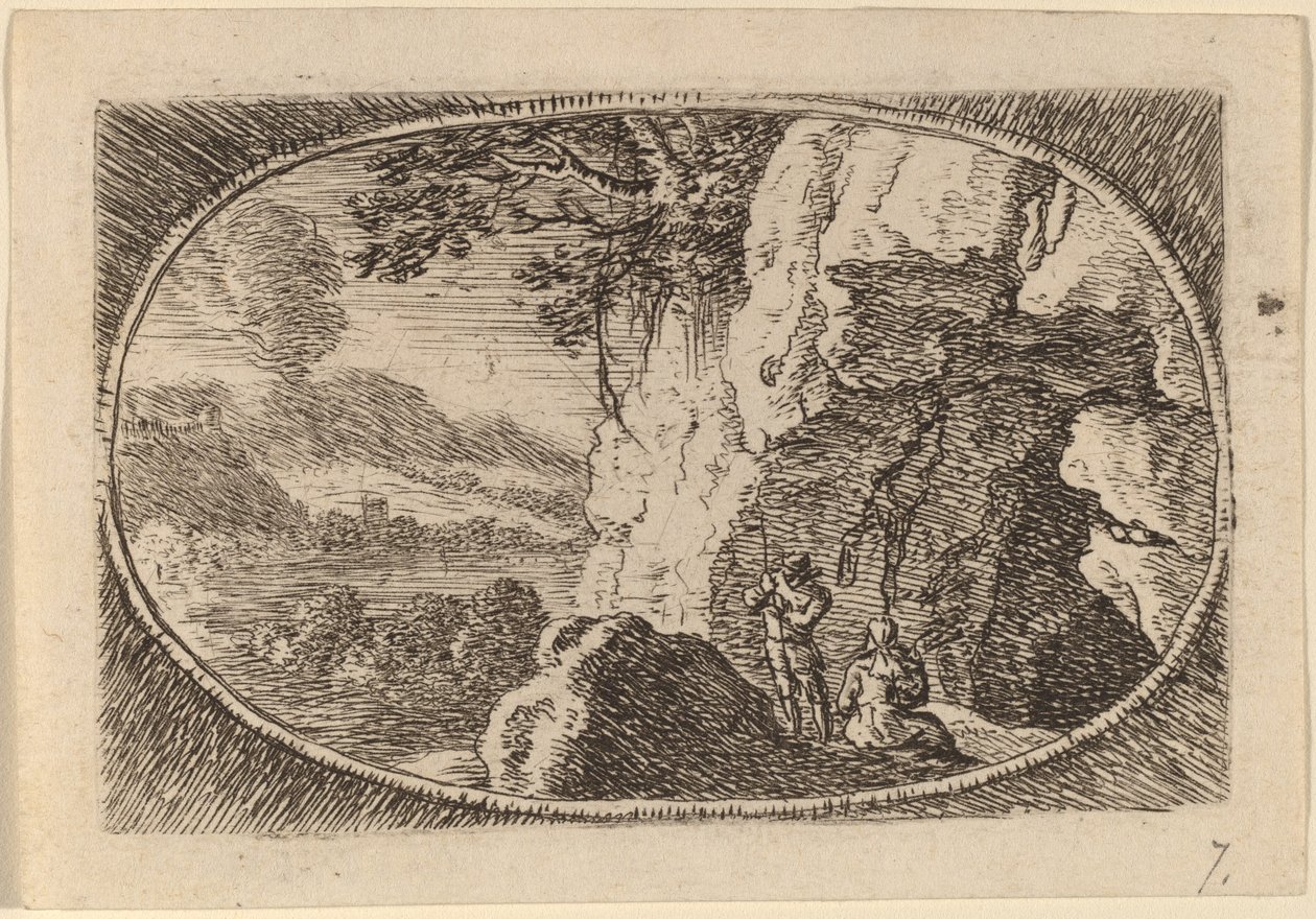 Man and Woman at the Mouth of a Cave de Herman van Swanevelt