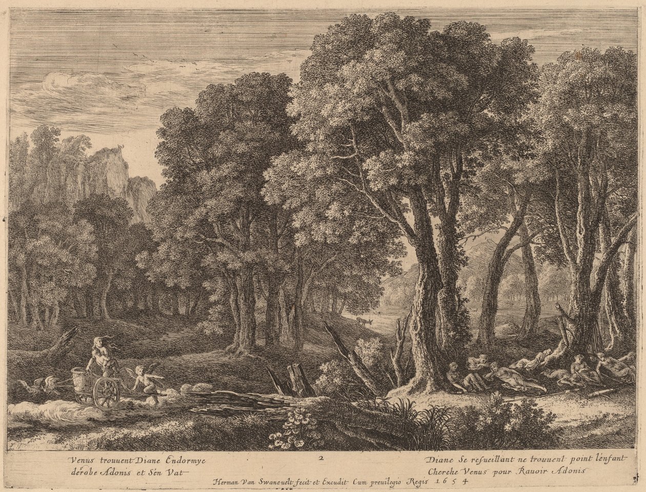 Vênus Abduzindo Adônis de Herman van Swanevelt