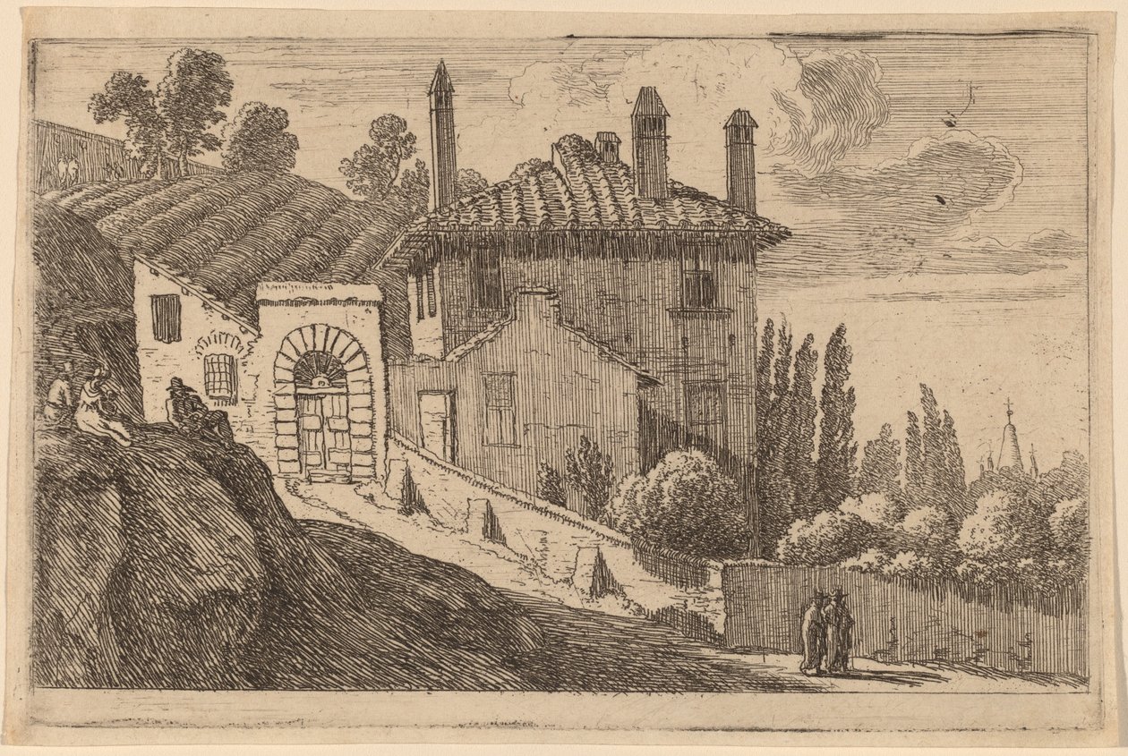 Vista de uma villa italiana de Herman van Swanevelt