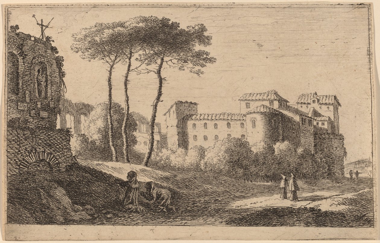 Vista da Igreja "Quattro Santi Coronati" de Herman van Swanevelt